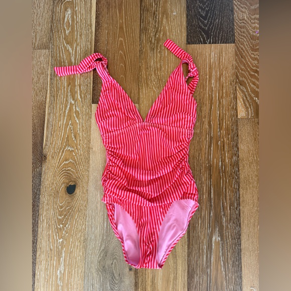 Ellen Tracy Other - Ellen Tracy pink and red striped one piece swimsuit